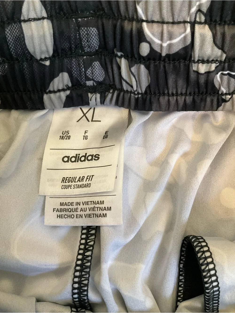 Adidas Boys Camo Shorts XL 18/20 Black Athletic Striped Logo